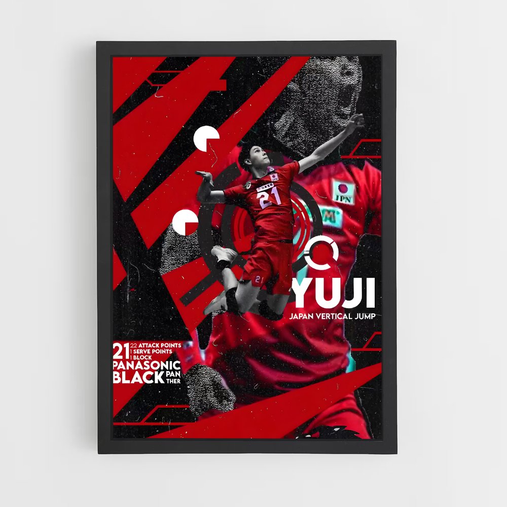 Poster Yuji nishida Japon – affiche Volleyball (vue 2)